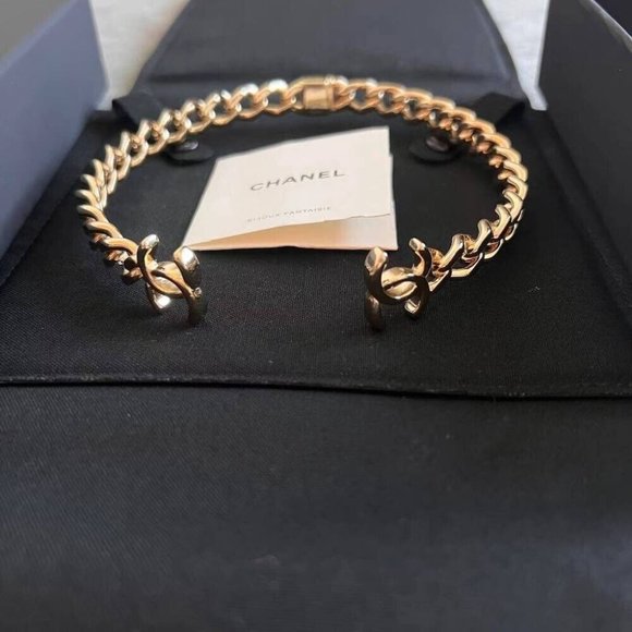CHANEL Jewelry - SOLD Chanel 22C Gold CC Choker Necklace MEDIUM